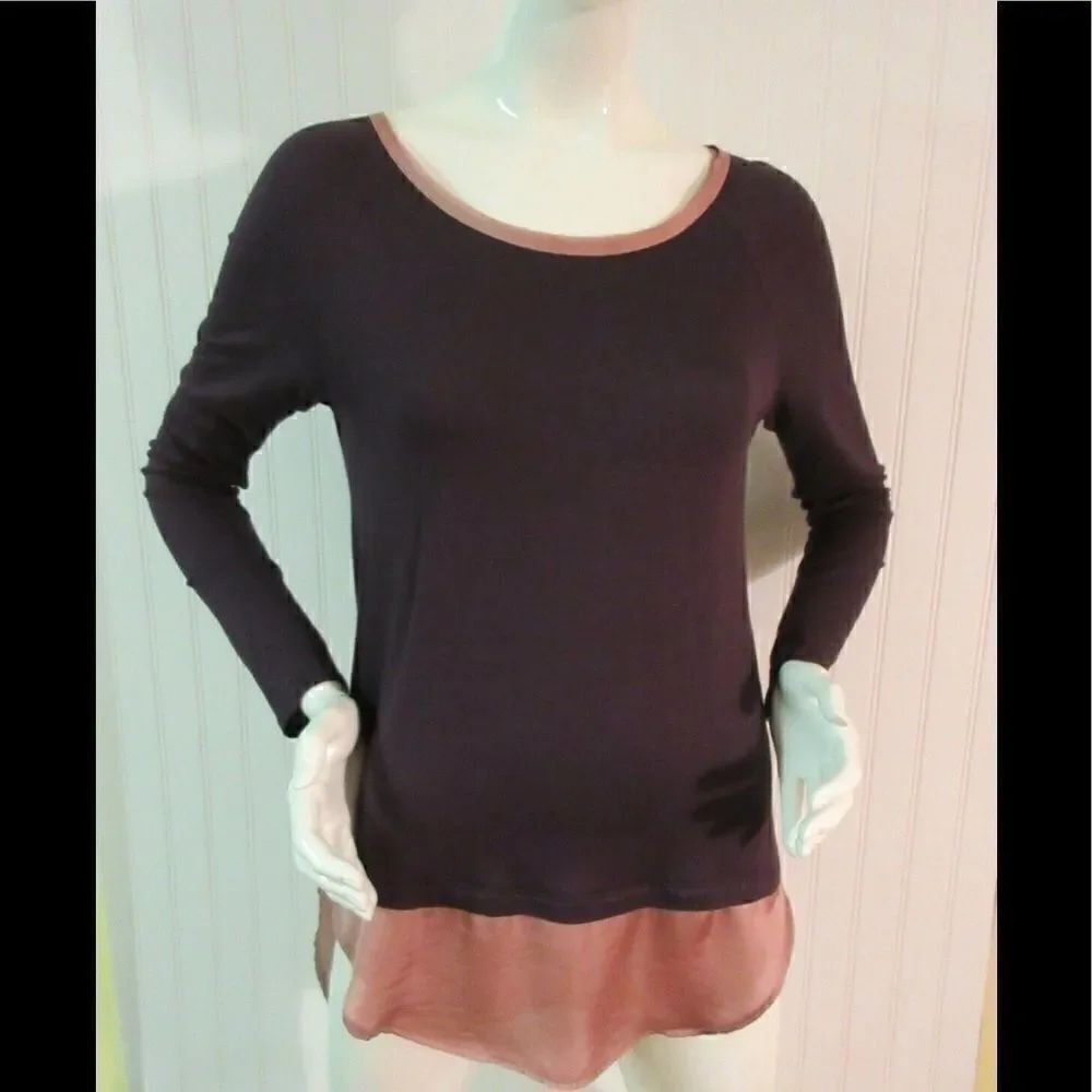 Bordeaux top burgundy & pink XS